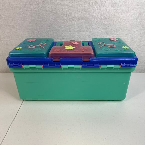 Littlest Pet Shop Storage Case Hasbro 2007 Toy Carry Box Teal Blue LPS Playset - Picture 7 of 11